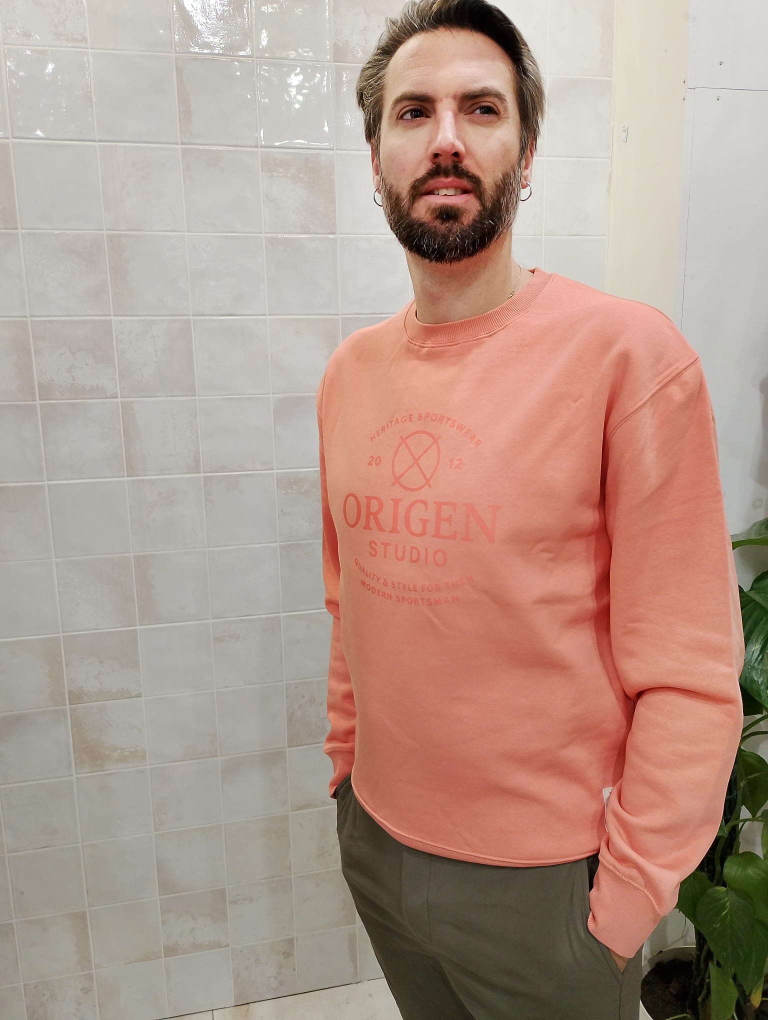 Sudadera Origen Studio Heritage Coral