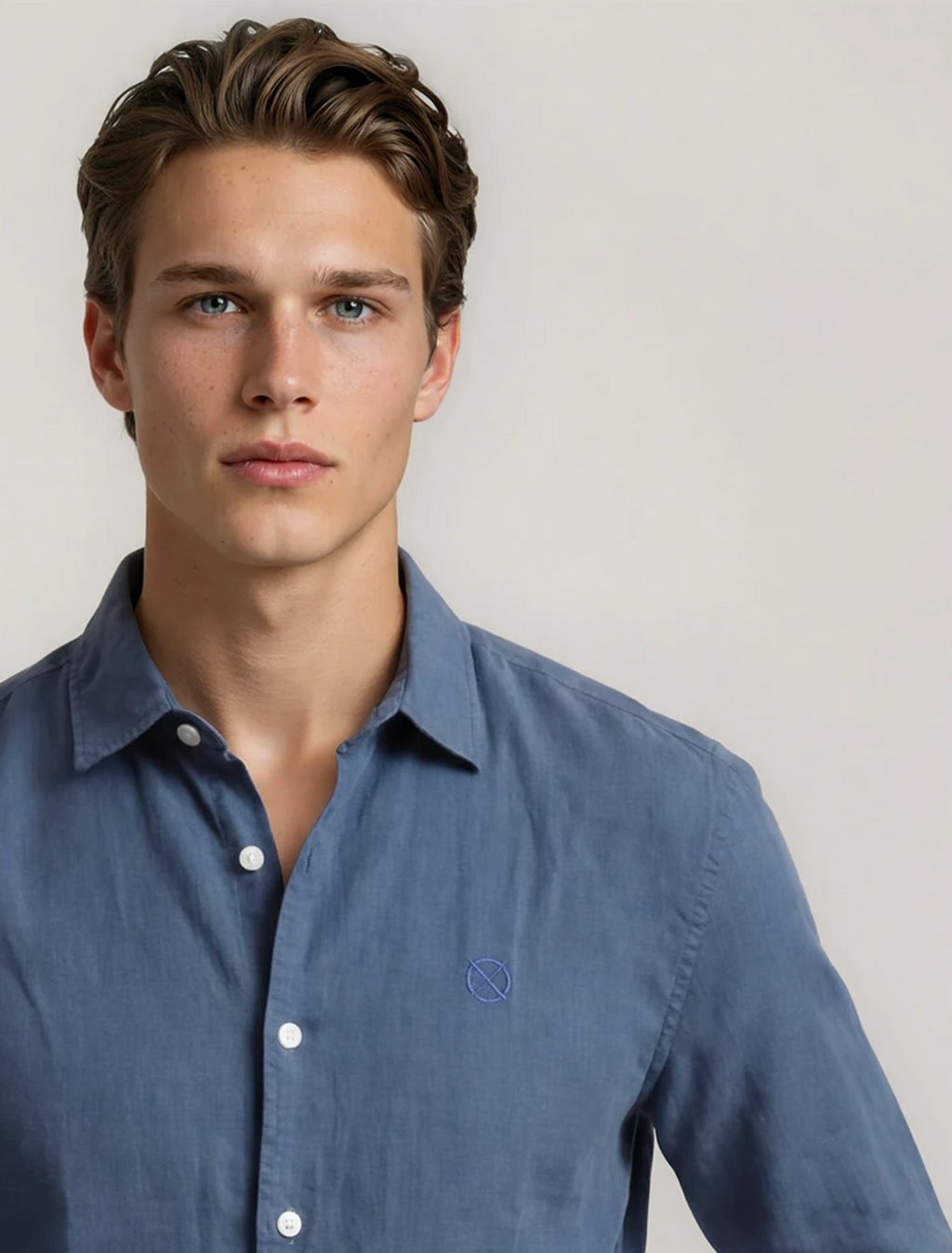 Camisa  azul hombre Origen Studio vista frontal