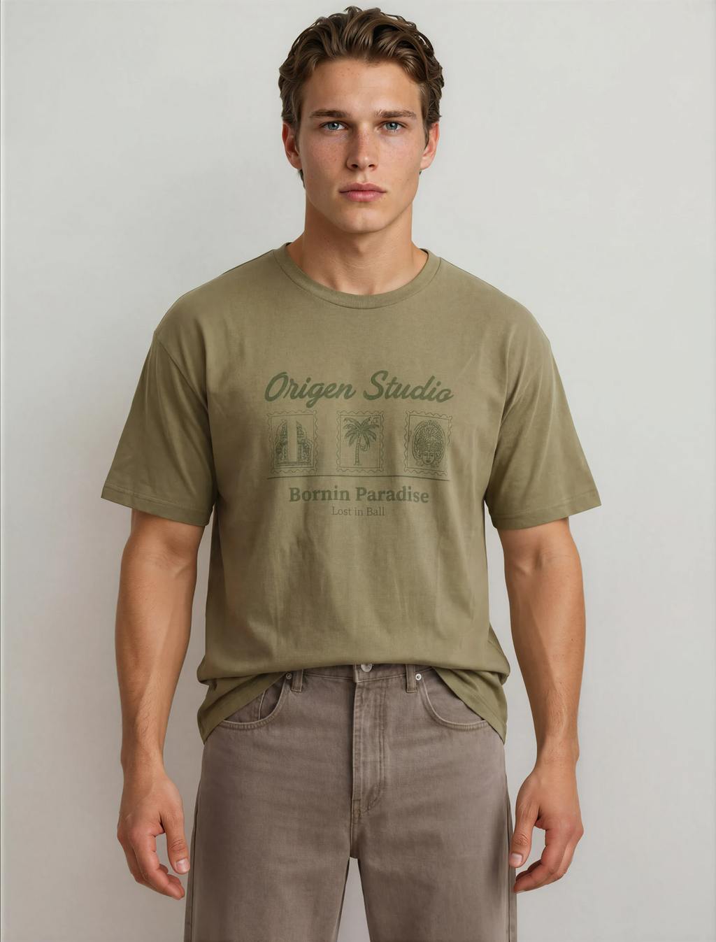 Camiseta Born in Paradise – Olive