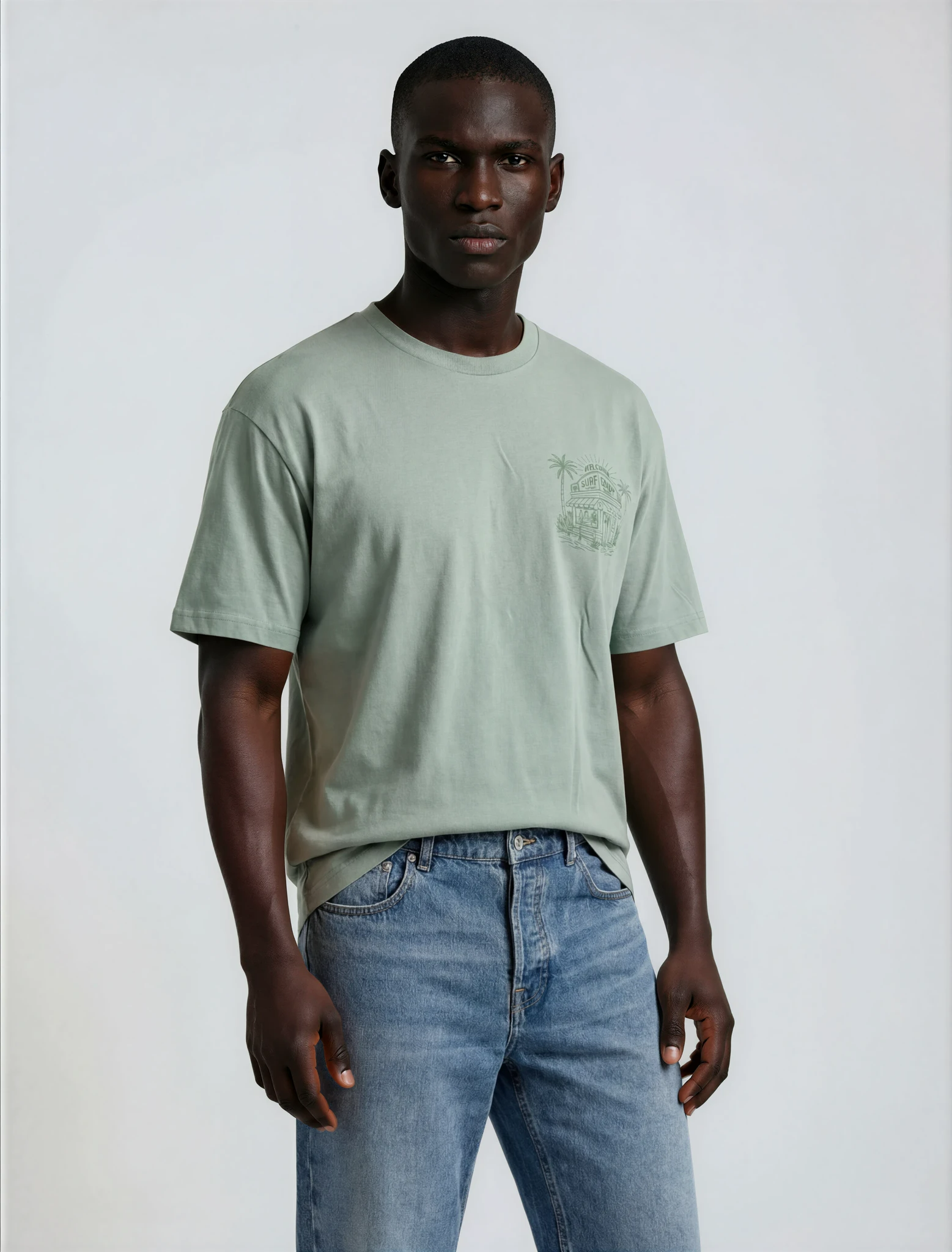 Camiseta Welcome Surf Shop – Sage Green