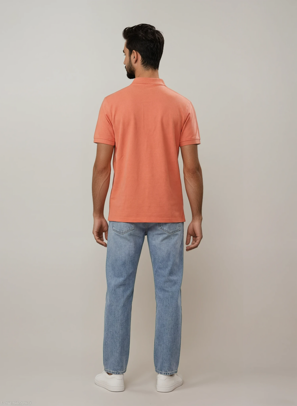 Polo coral hombre parte trasera Origen Studio