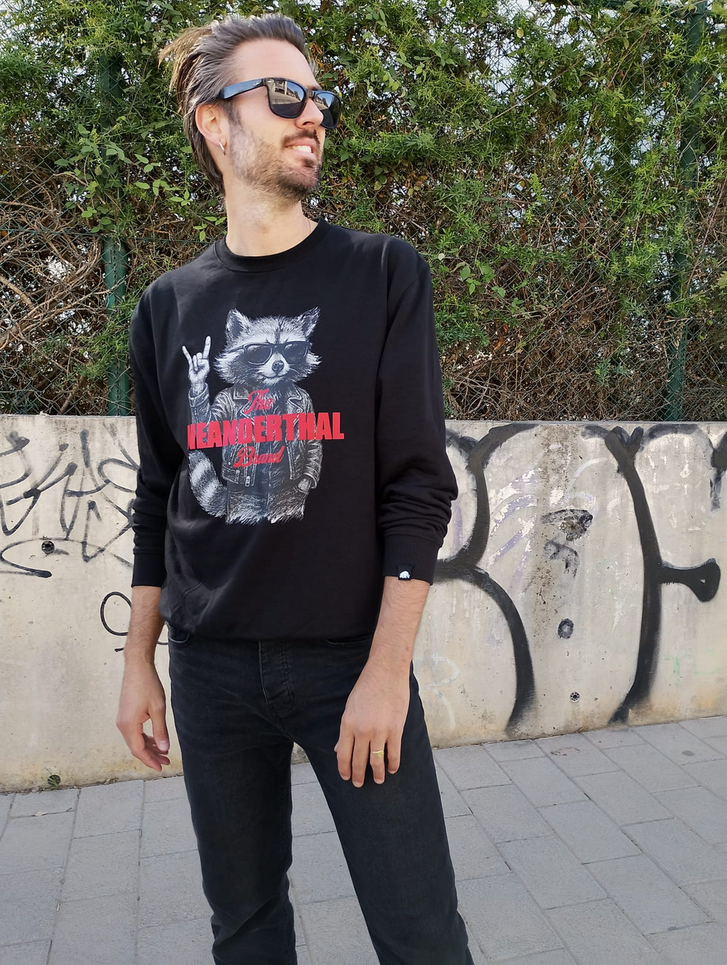 Sudadera Neanderthal Rock Raccoon