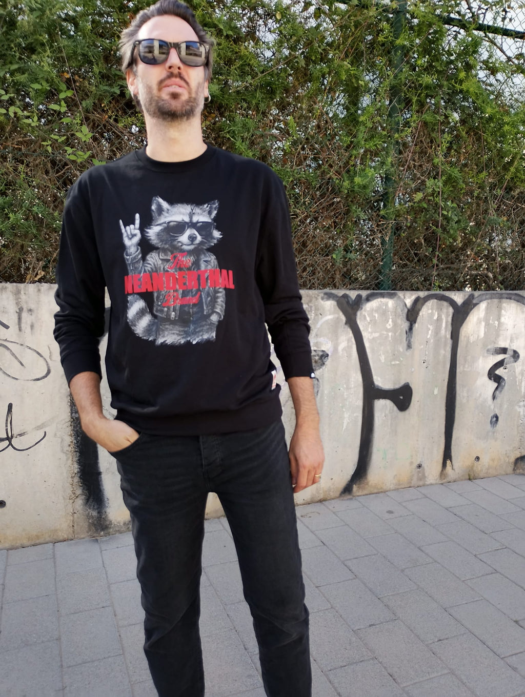 Sudadera Neanderthal Rock Raccoon